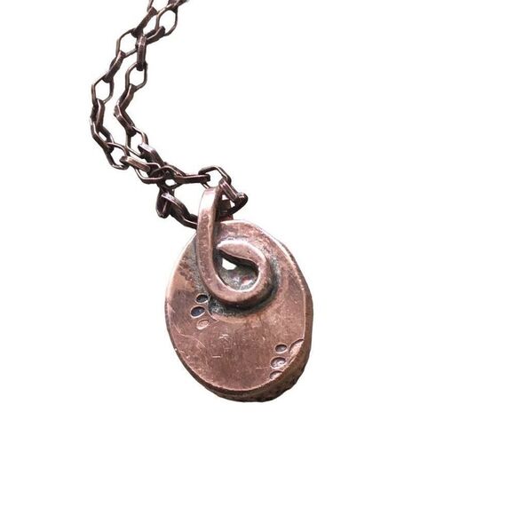 Necklace, Copper and Carnelian Pendant Necklace, NEW, Handmade, Adjustable - Picture 3 of 8